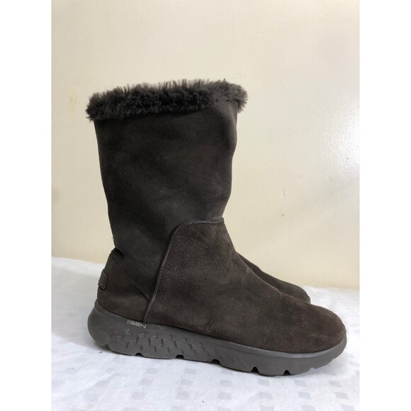 Skechers  Women's Casual Winter Warm Brown Suede Boots SN 14357 size US 7 EUR 37 - Picture 3 of 10